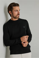 Navy & Green Ανδρικό Πλεκτό Βαμβακερό  24YM.741/P.5 Black Μαύρο
