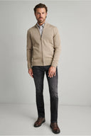 Navy & Green Ανδρική Πλεκτή Βαμβακερή Ζακέτα 24YM.454/GZ.6 Simply Taupe Μπεζ