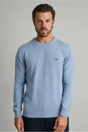 Navy & Green Ανδρικό Πλεκτό Βαμβακερό  24YM.741/P.5 Light Blue Σιέλ