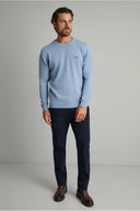Navy & Green Ανδρικό Πλεκτό Βαμβακερό  24YM.741/P.5 Light Blue Σιέλ