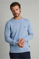 Navy & Green Ανδρικό Πλεκτό Βαμβακερό  24YM.741/P.5 Light Blue Σιέλ