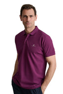 Navy & Green Ανδρική Μπλούζα Πόλο Κοντομάνικη 24GE.300.9 Dark Purple Μωβ