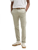 Tom Tailor Ανδρικό Παντελόνι Slim Chino With Belt 1027694-30026 Μπεζ
