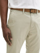 Tom Tailor Ανδρικό Παντελόνι Slim Chino With Belt 1027694-30026 Μπεζ