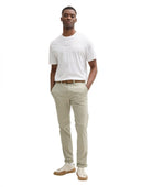 Tom Tailor Ανδρικό Παντελόνι Slim Chino With Belt 1027694-30026 Μπεζ