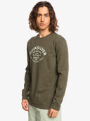 Quiksilver Ανδρικό T-Shirt Longsleeve Script Talk EQYZT07055-CRE0 Χακί