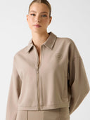 Guess Γυναικεία Ζακέτα Annie Full Zip Crop Jacket V6RQ17KD822-G103 Μπεζ