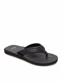 Quiksilver Carver Nubuck Ανδρικές Δερμάτινες Σαγιονάρες AQYL100623-SBKM Μαύρο
