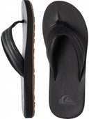 Quiksilver Carver Nubuck Ανδρικές Δερμάτινες Σαγιονάρες AQYL100623-SBKM Μαύρο