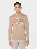 Pepe Jeans Ανδρικό Μακρυμάνικο T-Shirt Scotty  LS PM508614-856 Μπεζ