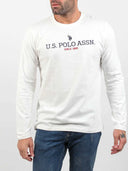 Us Polo Assn. Ανδρικό T-Shirt Μακρυμάνικο Joel 168 66772 52956-101 Λευκό