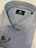 The Bostonians Ανδρικό Πουκάμισο  DOBBY CUSTOM FIT 3ANP2128-Β505LB Σιέλ