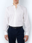 The Bostonians Ανδρικό Πουκάμισο Dobby Custom Fit 3ANP2265-B001WH Λευκό