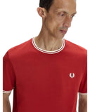 Fred Perry Ανδρική Μπλούζα Τ-Shirt Twin Tipped M1588-07B Κόκκινο
