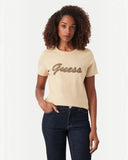 Guess Γυναικείο T-Shirt Beads Script W6YI29K4348-A117 Μπεζ