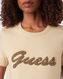Guess Γυναικείο T-Shirt Beads Script W6YI29K4348-A117 Μπεζ