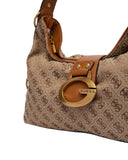 Guess Γυναικεία Μεσαία Τσάντα Ώμου Camden HWJJ9308180-Latte/Logo Cognac