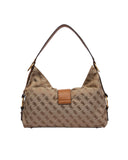 Guess Γυναικεία Μεσαία Τσάντα Ώμου Camden HWJJ9308180-Latte/Logo Cognac