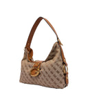 Guess Γυναικεία Μεσαία Τσάντα Ώμου Camden HWJJ9308180-Latte/Logo Cognac