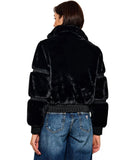 Guess Γυναικείο Μπουφάν Carla Faux Fur V6BL14W4519-JBLK Μαύρο