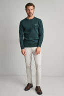 Navy & Green Ανδρικό Πλεκτό Βαμβακερό 24YM.926/P.4 Hunter Green Πράσινο