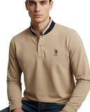 U.S. Polo Assn. Ανδρική Μπλούζα Μακρυμάνικη Polo US44 177 011-1-128 Μπεζ
