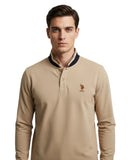 U.S. Polo Assn. Ανδρική Μπλούζα Μακρυμάνικη Polo US44 177 011-1-128 Μπεζ