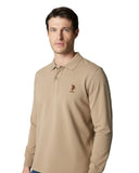 U.S. Polo Assn. Ανδρική Μπλούζα Μακρυμάνικη Polo US44 177 011-1-128 Μπεζ