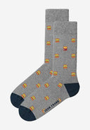 John Frank Ανδρικές Κάλτσες Burgers JFLSCOOL45 ONE SIZE 40-45 Γκρι
