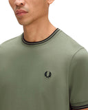 Fred Perry Ανδρική Μπλούζα Τ-Shirt Twin Tipped M1588V-Z50 Χακί