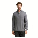 Tom Tailor Ανδρικό Πλεκτό Βαμβακερό Με Κασμίρι Half Zip 1048018-38679 Γκρι