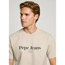 Pepe Jeans Ανδρική Μπλούζα T-Shirt Dale PM509783-836 Μπεζ