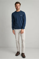 Navy & Green Ανδρικό Πλεκτό Βαμβακερό 24YM.926/P.4 Dark Petrol Πετρόλ