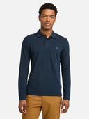 Timberland Ανδρική Μπλούζα Ls Millers River Pique Polo TB0A6VD2433 Μπλέ