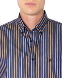 The Bostonians Ανδρικό Πουκάμισο Ριγέ Acorn Twill 3AAS4885|B435BG Μπλε