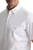 Navy & Green Ανδρικό Πουκάμισο Κοντομάνικο 24NG.B402/1B/SS WHITE Λευκό