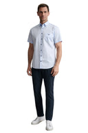 Navy & Green Ανδρικό Πουκάμισο Κοντομάνικο 24NG.B402/1B/SS PASTEL BLUE Σιέλ