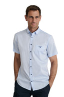 Navy & Green Ανδρικό Πουκάμισο Κοντομάνικο 24NG.B402/1B/SS PASTEL BLUE Σιέλ