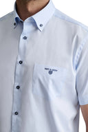Navy & Green Ανδρικό Πουκάμισο Κοντομάνικο 24NG.B402/1B/SS PASTEL BLUE Σιέλ