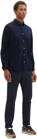Tom Tailor Ανδρικό Πουκάμισο Stretch Poplin Shirt 1037435-10668 Μπλε