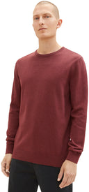 Tom Tailor Ανδρικό Πουλόβερ BASIC CREW Neck Sweater 1027661-32620 Μπορντό