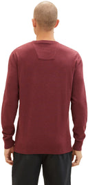 Tom Tailor Ανδρικό Πουλόβερ BASIC CREW Neck Sweater 1027661-32620 Μπορντό