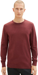 Tom Tailor Ανδρικό Πουλόβερ BASIC CREW Neck Sweater 1027661-32620 Μπορντό