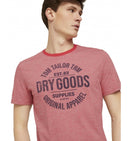 Tom Tailor Ανδρική Μπλούζα Finestriped T-Shirt With Print 1025985-19597 Κοραλί