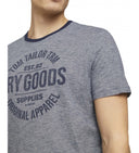 Tom Tailor Ανδρική Μπλούζα Finestriped T-Shirt With Print 1025985-22904 Μπλε