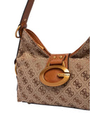 Guess Γυναικεία Τσάντα Ώμου Camden Mini HWBB9308720-Latte Logo/Cognac