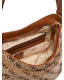 Guess Γυναικεία Τσάντα Ώμου Camden Mini HWBB9308720-Latte Logo/Cognac