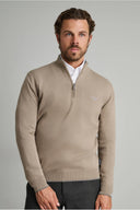 Navy & Green Ανδρικό Πλεκτό Βαμβακερό Half Zip 24YM.1017/LZ Μπεζ