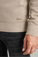 Navy & Green Ανδρικό Πλεκτό Βαμβακερό Half Zip 24YM.1017/LZ Μπεζ