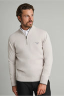 Navy & Green Ανδρικό Πλεκτό Βαμβακερό Half Zip 24YM.923/LZ.4 Ice Γκρι